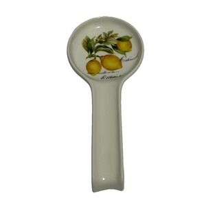 EFFETTI Handmade Italy Ceramic Spoon Rest Lemon Kitchen Decor 10.5"